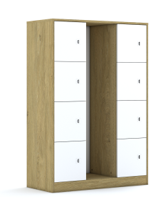 Regał na pojemniki Blox Hex Green 110 4PG 8F1 1049x466x1517 korpus szary/8x front biały