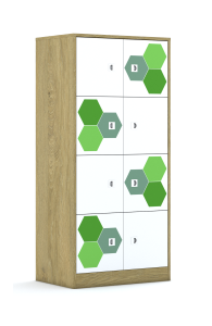 Szafa Blox Hex Green 70 4PP 8F1 706x466x1517 korpus biały/8x front biały