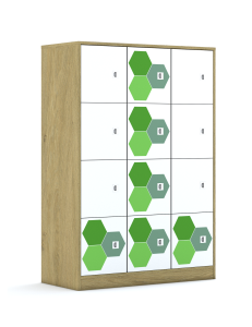 Szafa Blox Hex Green 110 4PP 12F1 1049x466x1517 korpus szary/12x front biały