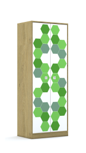 Szafa Blox Hex Green 70 5PP 2F5 706x466x1869 korpus biały/2x front biały