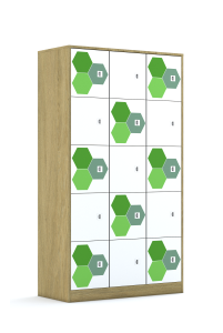 Szafa Blox Hex Green 110 5PP 15F1 1049x466x1869 korpus szary/15x front biały