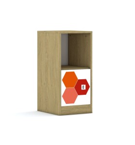 Regał Blox Hex Red 40 2P 1F1 363x466x813 korpus biały/1x front biały - wariant 1