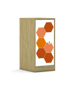 Regał Blox Hex Red 40 2P 1F2 363x466x813 korpus szary/1x front biały