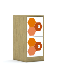 Regał Blox Hex Red 40 2P 2F1 363x466x813 korpus biały/2x front biały