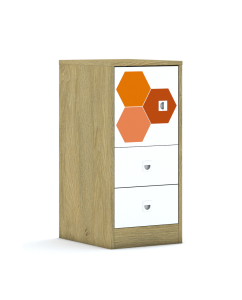 Regał Blox Hex Red 40 2P 1F1 2S 366x466x813 korpus biały/2x front i 2x szuflada biała