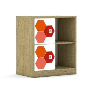 Szafa Blox Hex Red 70 2PP 2F1 706x466x813 korpus szary/2x front biały - wariant 3