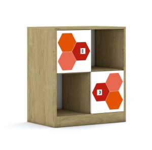 Szafa Blox Hex Red 70 2PP 2F1 706x466x813 korpus biały/2x front biały - wariant 5