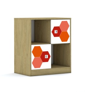 Szafa Blox Hex Red 70 2PP 2F1 706x466x813 korpus biały/2x front biały - wariant 6