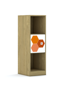Regał Blox Hex Red 40 3P 1F1 363x466x1165 korpus biały/1x front biały