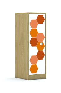 Szafa Blox Hex Red 40 3P 1F3 363x466x1165 korpus dąb/1x front biały