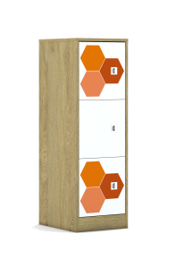 Szafa Blox Hex Red 40 3P 3F1 363x466x1165 korpus szary/3x front biały