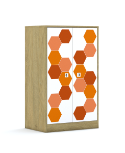 Szafa Blox Hex Red 70 3P 2F3 706x466x1165 korpus biały/2x front biały