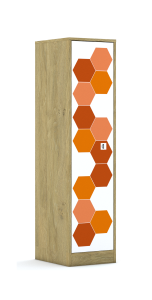 Szafa Blox Hex Red 40 4P 1F4 363x466x1517 korpus dąb/1x front biały