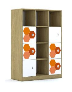 Regał Blox Hex Red 110 4PP 6F1 1049x466x1517 korpus biały/6x front biały