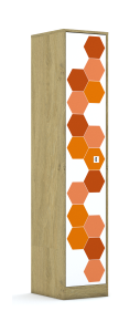 Szafa Blox Hex Red 40 5P 1F5 363x466x1869 korpus biały/1x front biały