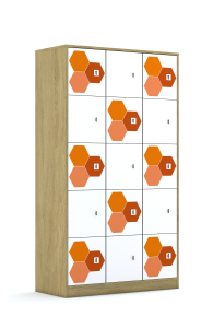 Szafa Blox Hex Red 110 5PP 15F1 1049x466x1869 korpus szary/15x front biały