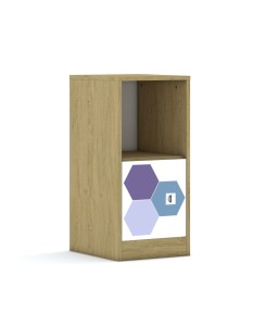 Regał Blox Hex Violet Blue 40 2P 1F1 363x466x813 korpus szary/1x front biały - wariant 1