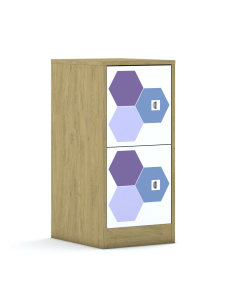 Regał Blox Hex Violet Blue 40 2P 2F1 363x466x813 korpus biały/2x front biały