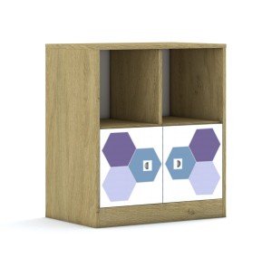 Szafa Blox Hex Violet Blue 70 2PP 2F1 706x466x813 korpus szary/2x front biały - wariant 2