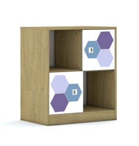 Szafa Blox Hex Violet Blue 70 2PP 2F1 706x466x813 korpus dąb/2x front biały - wariant 6