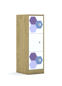 Szafa Blox Hex Violet Blue 40 3P 3F1 363x466x1165 korpus biały/3x front biały