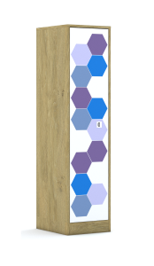 Szafa Blox Hex Violet Blue 40 4P 1F4 363x466x1517 korpus szary/1x front biały