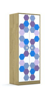 Szafa Blox Hex Violet Blue 70 5P 2F5 706x466x1869 korpus biały/2x front biały