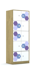 Szafa Blox Hex Violet Blue 70 5PP 10F1 706x466x1869 korpus biały/10x front biały