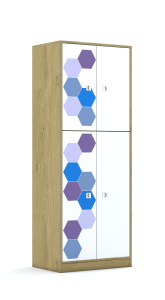 Szafa Blox Hex Violet Blue 70 5PP 2F3/2F2 706x466x1869 korpus szary/4x front biały