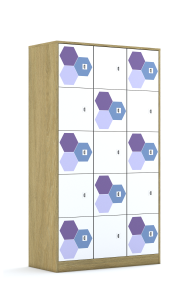 Szafa Blox Hex Violet Blue 110 5PP 15F1 1049x466x1869 korpus biały/15x front biały