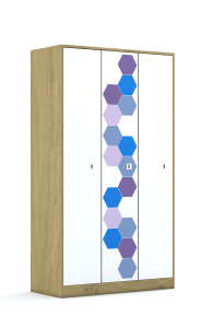 Szafa Blox Hex Violet Blue 110 5PP 3F5 1049x466x1869 korpus szary/3x front biały