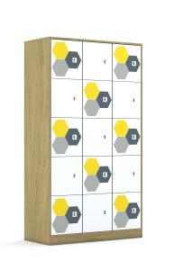 Szafa Blox Hex Yellow Grey 110 5PP 15F1 1049x466x1869 korpus biały/15x front biały