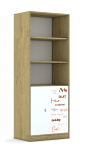 Regał Blox Hello 70 5P 2F2 706x466x1869 korpus szary/2x front biały