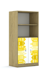 Regał Blox Houses 70 4P 2F2 706x466x1517 korpus szary/2x front biały