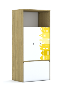 Regał Blox Houses 70 4P 2F2 ze skrzynią 706x466x1517 korpus szary/2x front biały