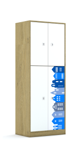 Szafa Blox Houses 70 5P 2F3/2F2 706x466x1869 korpus biały/4x front biały