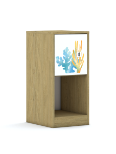 Regał Blox Ocean 40 2P 1F1 363x466x813 korpus szary/1x front biały - wariant 1