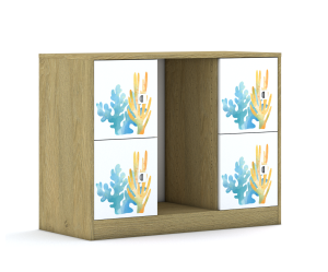 Regał na pojemniki Blox Ocean 110 2PG 4F1 1049x466x813 korpus biały/4x front biały