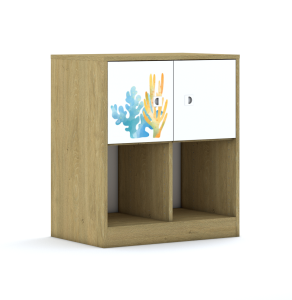 Regał Blox Ocean 70 2PP 2F1 706x466x813 korpus szary/2x front biały - wariant 2