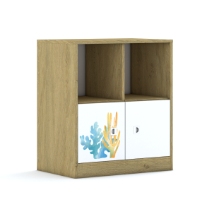 Regał Blox Ocean 70 2PP 2F1 706x466x813 korpus dąb/2x front biały - wariant 1
