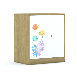 Szafa Blox Ocean 70 2PP 2F2 706x466x813 korpus dąb/2x front biały