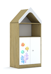 Regał Blox Ocean 70 3P 2F2 z daszkiem 706x466x1575 korpus biały/2x front biały