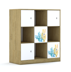 Regał Blox Ocean 110 3PP 5F1 1049x466x1165 korpus szary/5x front biały
