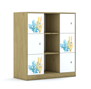 Regał Blox Ocean 110 3PP 6F1 1049x466x1165 korpus biały/6x front biały - wariant 2