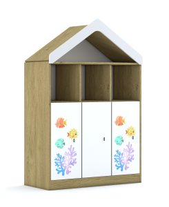 Szafa Blox Ocean 110 3PP 3F2 z daszkiem 1049x466x1575 korpus biały/3x front biały