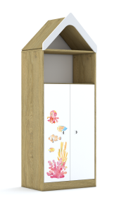 Regał Blox Ocean 70 4P 2F3 z daszkiem 706x466x1927 korpus biały/2x front biały