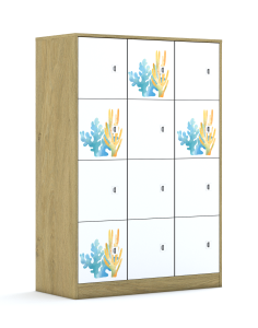 Szafa Blox Ocean 110 4PP 12F1 1049x466x1517 korpus dąb/12x front biały