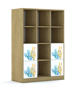Regał Blox Ocean 110 4PP 4F1 1049x466x1517 korpus szary/4x front biały
