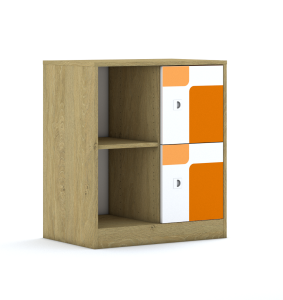 Regał Blox Pastel 70 2PP 2F1 706x466x813 korpus szary/2x front biały - wariant 3