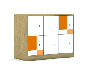 Szafa Blox Pastel 110 2PP 6F1 1049x466x813 korpus dąb/6x front biały